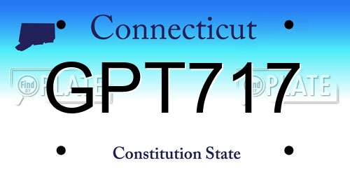 GPT717 Connecticut License Plate