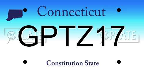 GPTZ17 Connecticut License Plate
