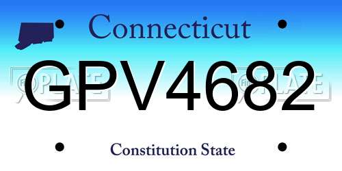 GPV4682 Connecticut License Plate