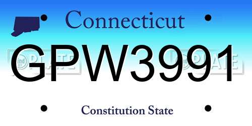 GPW3991 Connecticut License Plate