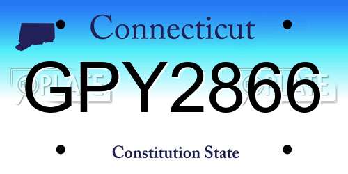 GPY2866 Connecticut License Plate