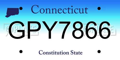 GPY7866 Connecticut License Plate