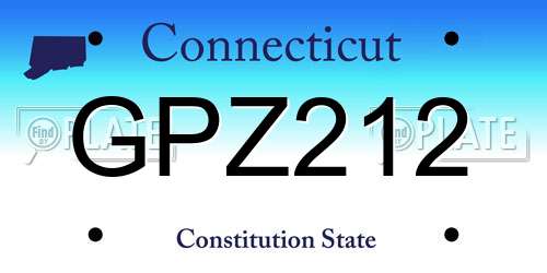 GPZ212 Connecticut License Plate
