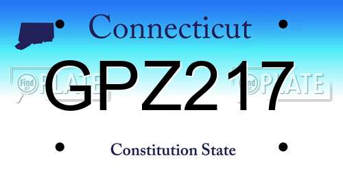 GPZ217 Connecticut License Plate
