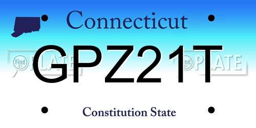 GPZ21T Connecticut License Plate
