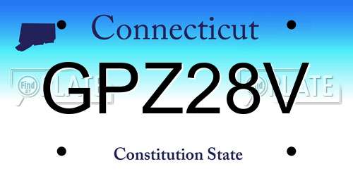 GPZ28V Connecticut License Plate