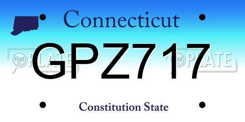 GPZ717 Connecticut License Plate