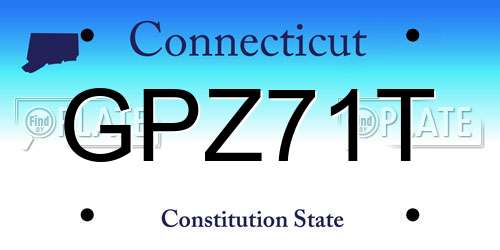 GPZ71T Connecticut License Plate