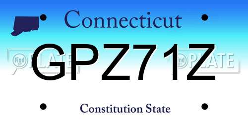 GPZ71Z Connecticut License Plate