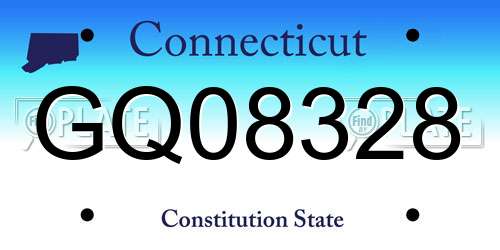 GQ08328 Connecticut License Plate