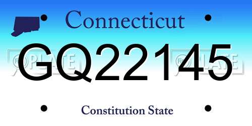 GQ22145 Connecticut License Plate