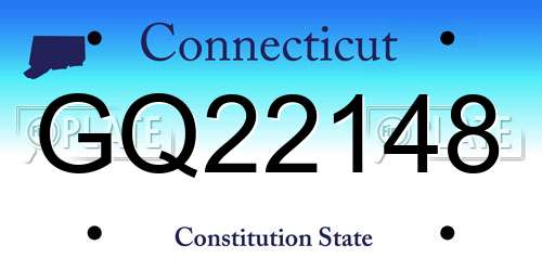GQ22148 Connecticut License Plate