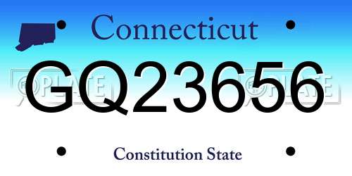 GQ23656 Connecticut License Plate