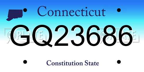 GQ23686 Connecticut License Plate