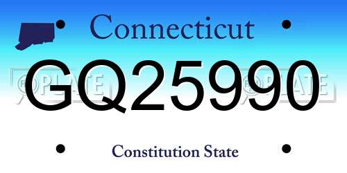 GQ25990 Connecticut License Plate