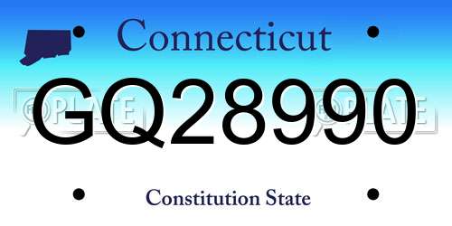 GQ28990 Connecticut License Plate