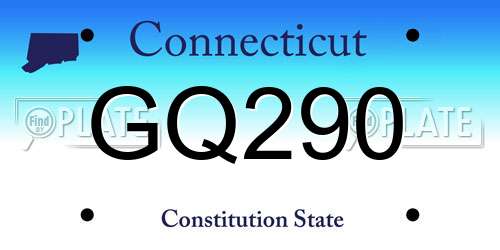 GQ290 Connecticut License Plate