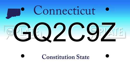 GQ2C9Z Connecticut License Plate