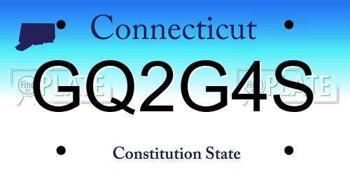 GQ2G4S Connecticut License Plate