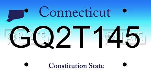 GQ2T145 Connecticut License Plate