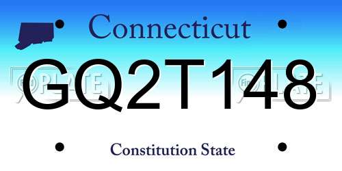 GQ2T148 Connecticut License Plate