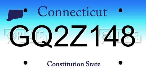 GQ2Z148 Connecticut License Plate