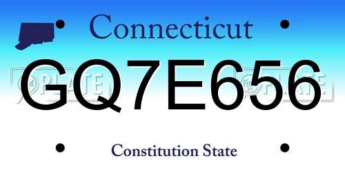 GQ7E656 Connecticut License Plate