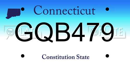 GQB479 Connecticut License Plate