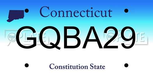GQBA29 Connecticut License Plate