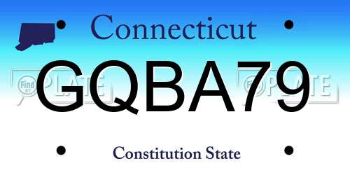 GQBA79 Connecticut License Plate
