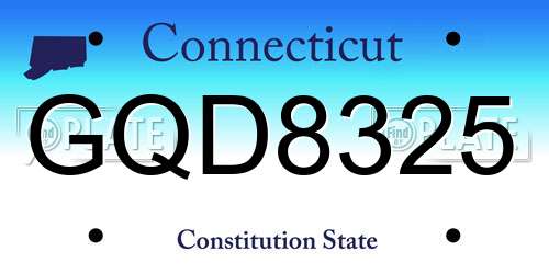 GQD8325 Connecticut License Plate