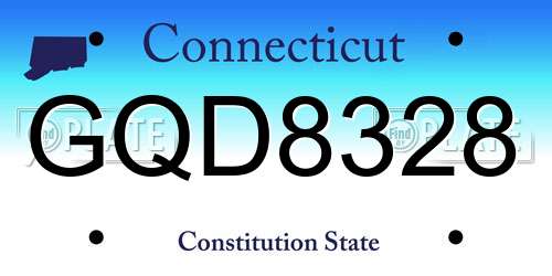GQD8328 Connecticut License Plate