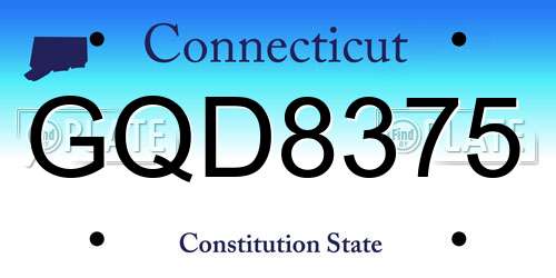 GQD8375 Connecticut License Plate