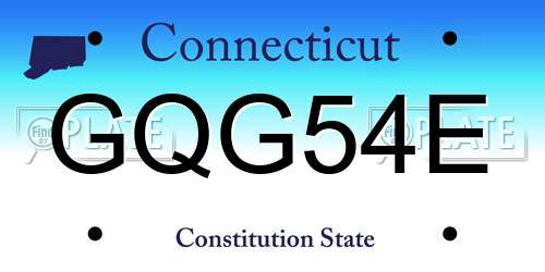 GQG54E Connecticut License Plate