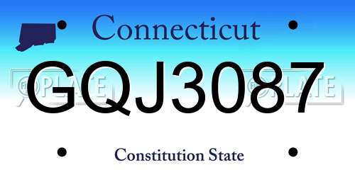 GQJ3087 Connecticut License Plate