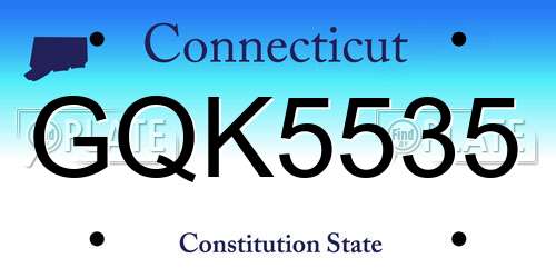GQK5535 Connecticut License Plate