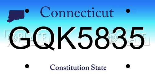 GQK5835 Connecticut License Plate