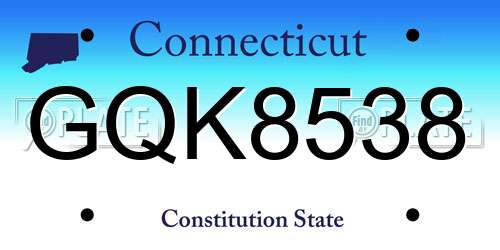 GQK8538 Connecticut License Plate