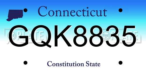 GQK8835 Connecticut License Plate