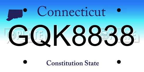 GQK8838 Connecticut License Plate