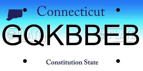 GQKBBEB Connecticut License Plate