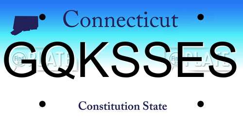 GQKSSES Connecticut License Plate