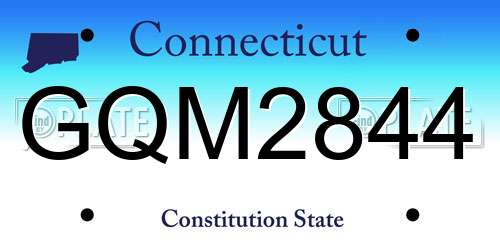 GQM2844 Connecticut License Plate