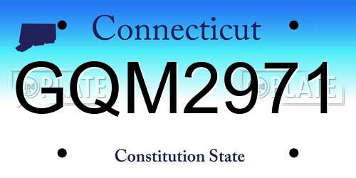 GQM2971 Connecticut License Plate
