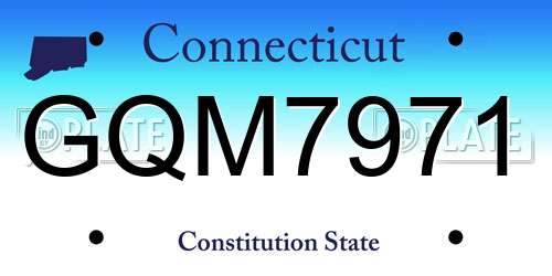 GQM7971 Connecticut License Plate