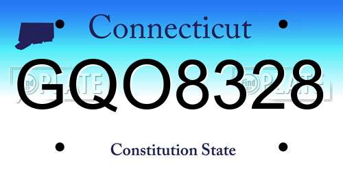 GQO8328 Connecticut License Plate