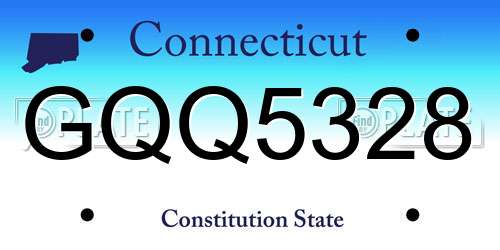 GQQ5328 Connecticut License Plate