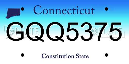 GQQ5375 Connecticut License Plate