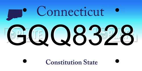 GQQ8328 Connecticut License Plate