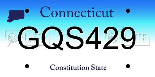 GQS429 Connecticut License Plate